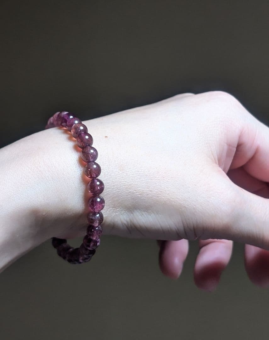 極上品質虹入り潤艶透明感ルベライトトルマリンブレス6.2ミリ