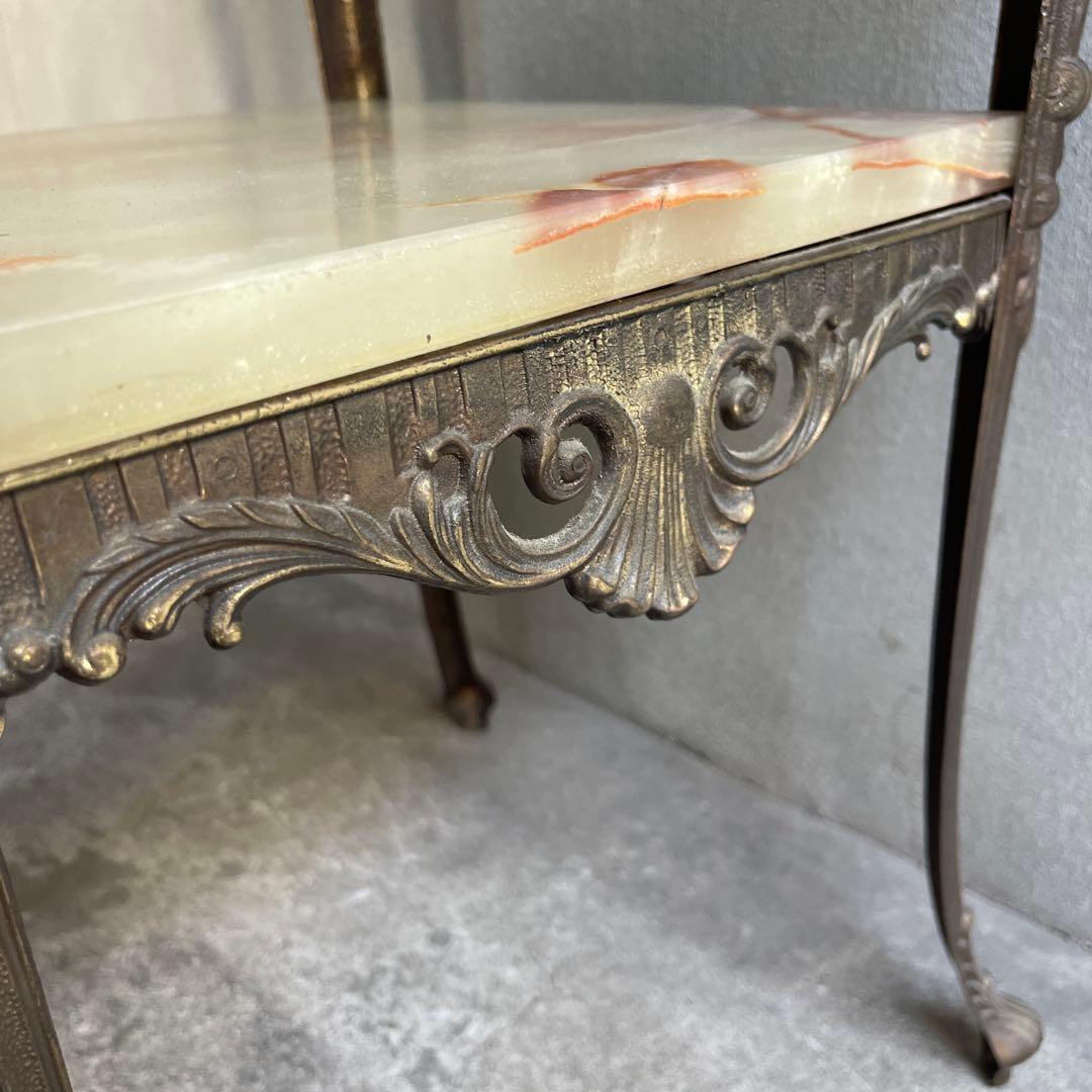 イタリア製 大理石花台 サイドテーブル コンソール　オールドヴィンテージ