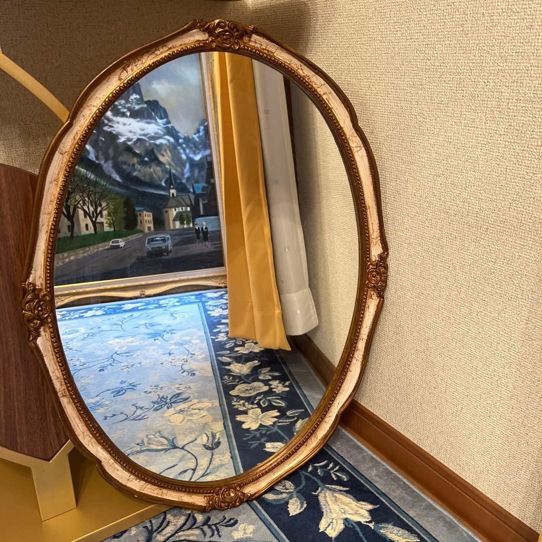 【ゆし】壁掛けオーバルミラー