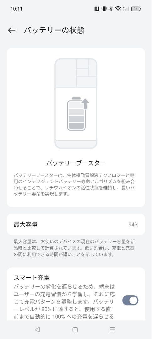 OPPO Reno 10 5G 本体 バッテリー94％