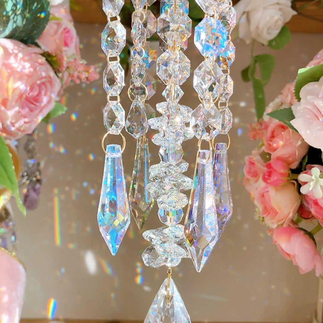 スワロフスキー♡クリスタル89㎜レイジアント♡シャンデリア風サンキャッチャー♡