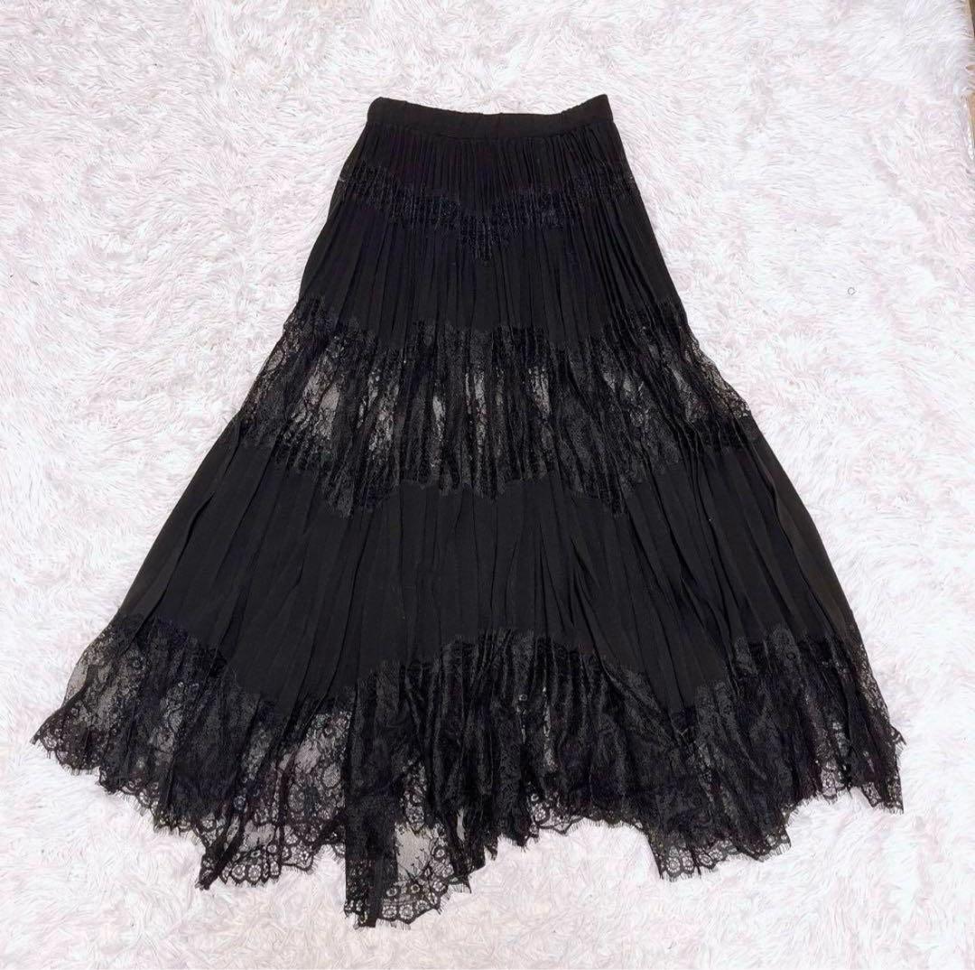 Ameri アメリUNDRESSED LACE SANDWICH SKIRT S