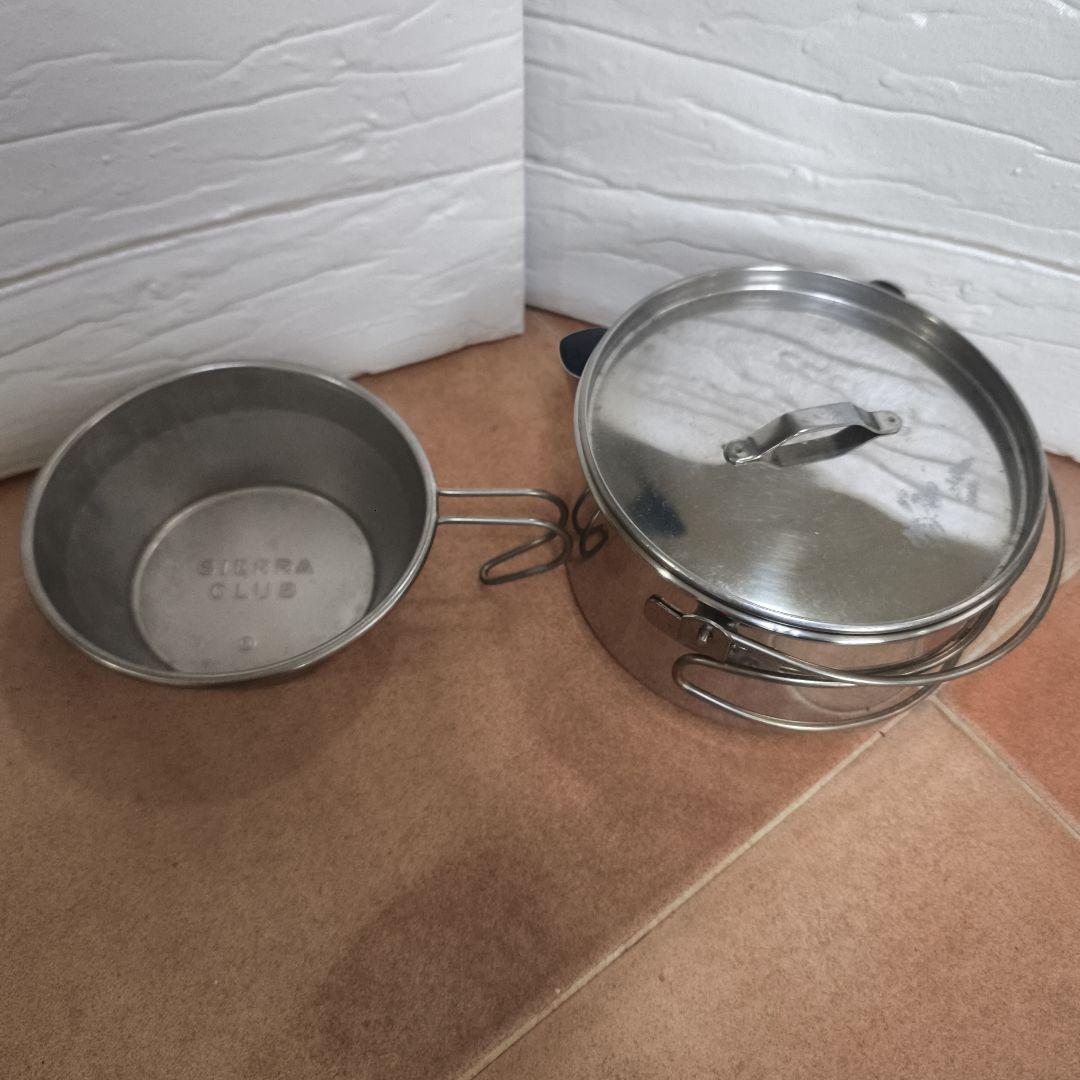 Sierra Club ステンレスシェラカップ 中型 と蓋付き鍋？ヤカン？
