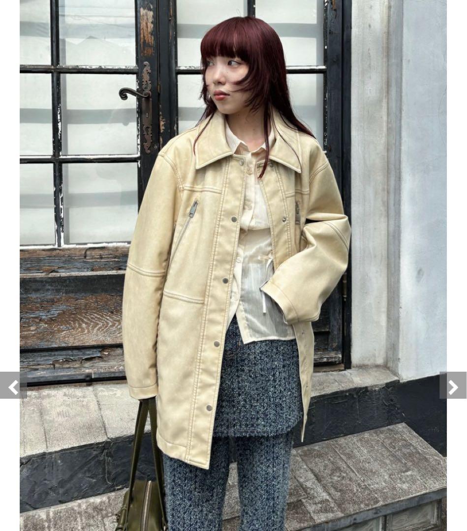 moussy AGED F/LEATHER MIDDLE ジャケット