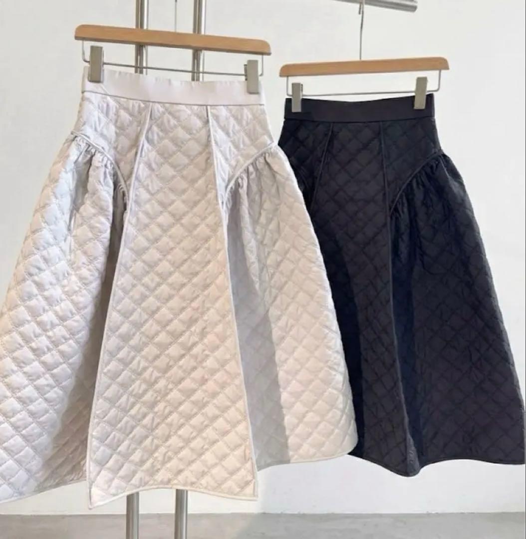 石井美保さんプロデュース キルティングフレアロングスカート miho ishii