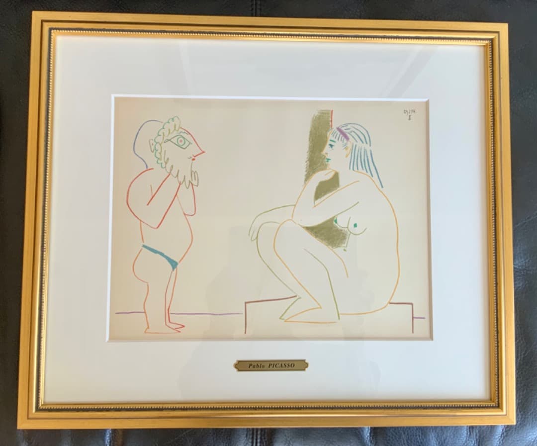 パブロ・ピカソ　リトグラフ　１９６２年制作の版画　人間喜劇よりIV No.55