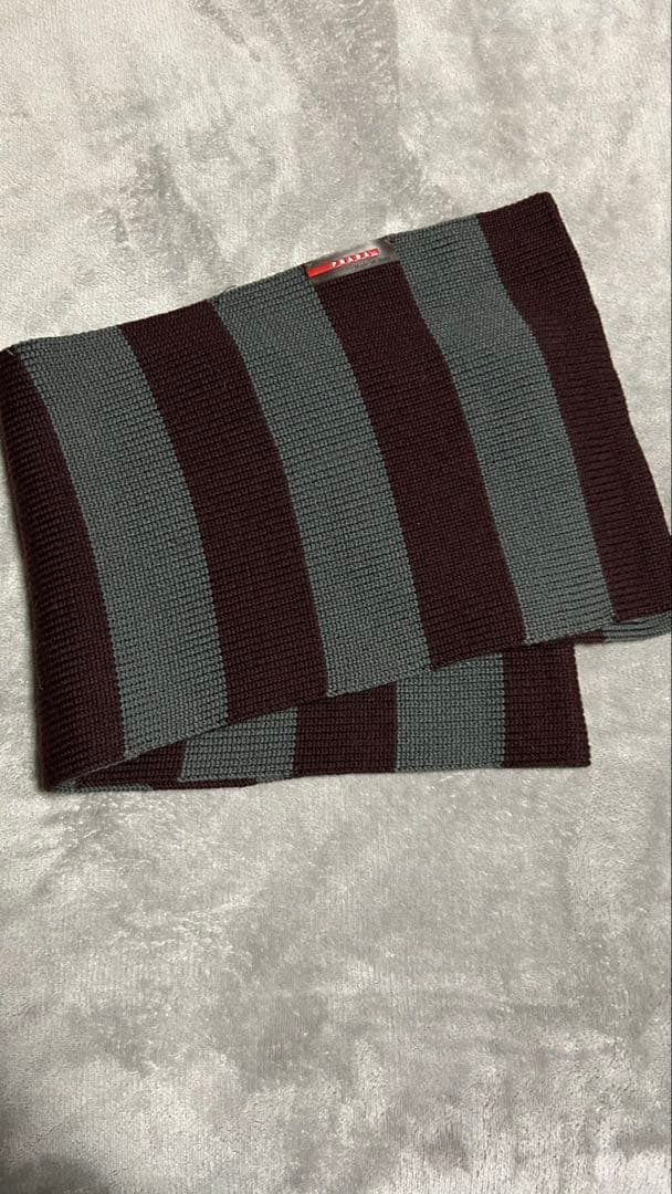 美品　プラダ　PRADA ボーダー　マフラー