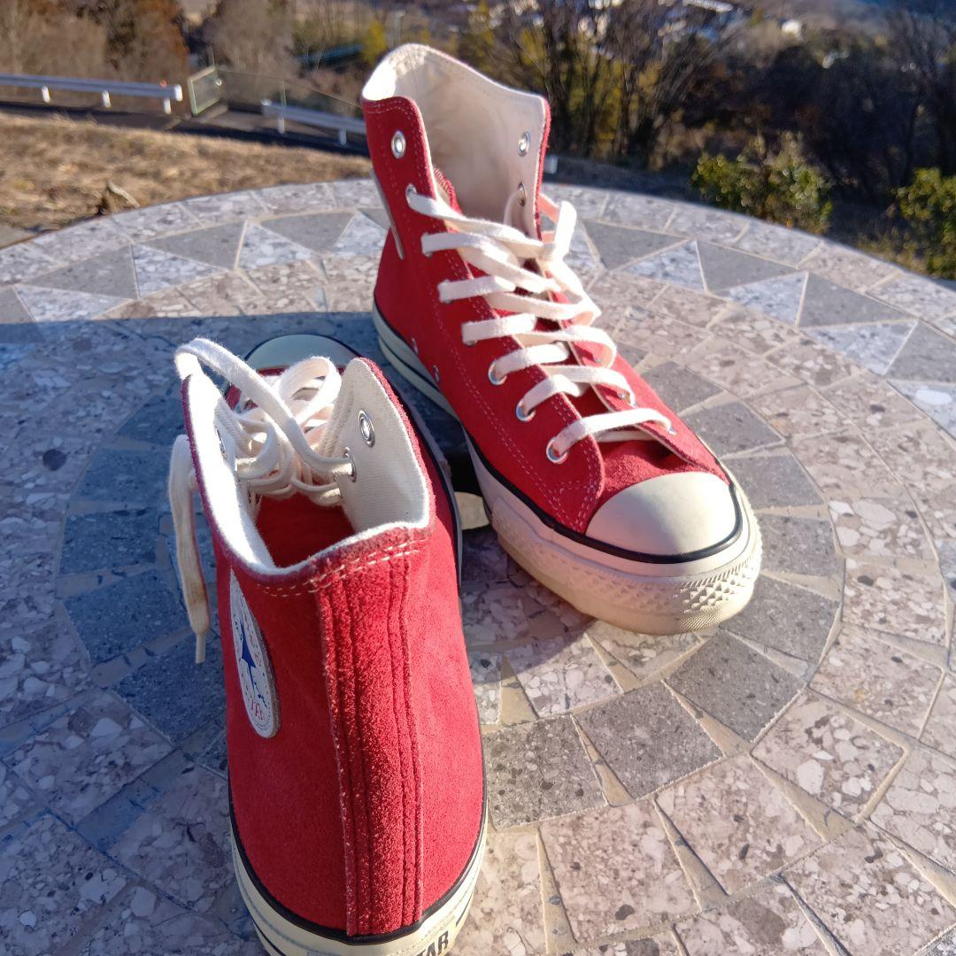 スエード素材　日本製CONVERSE ALL STAR ハイカットスニーカー 赤