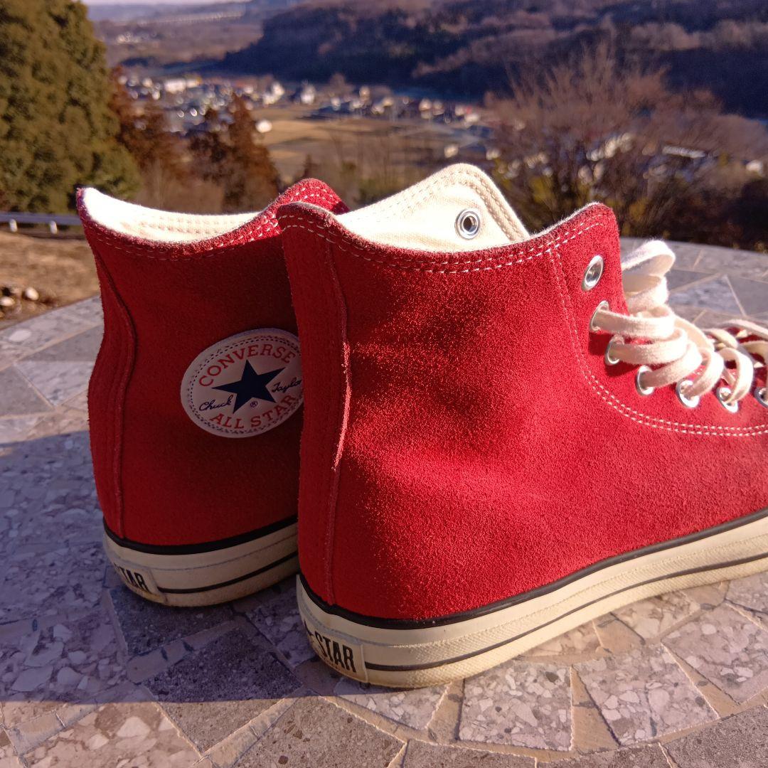 スエード素材　日本製CONVERSE ALL STAR ハイカットスニーカー 赤