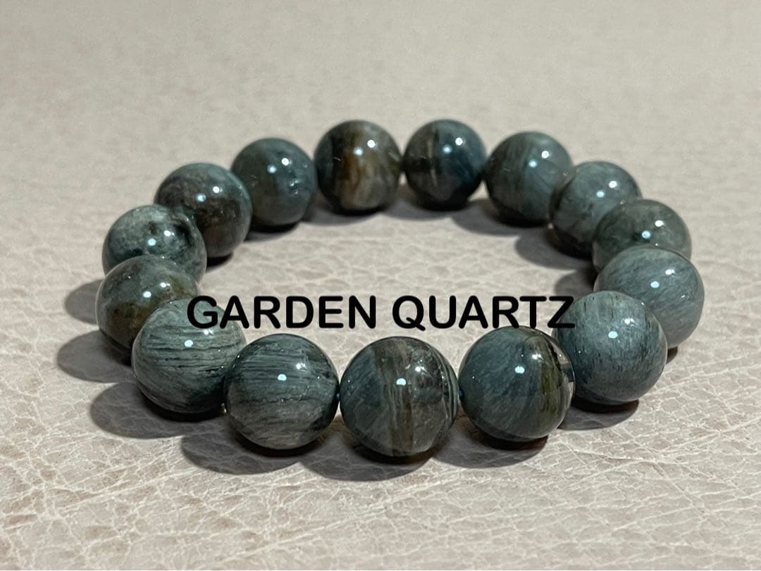 【ブレスレット】 ガーデンクォーツ 14mmラウンド 内径170mm