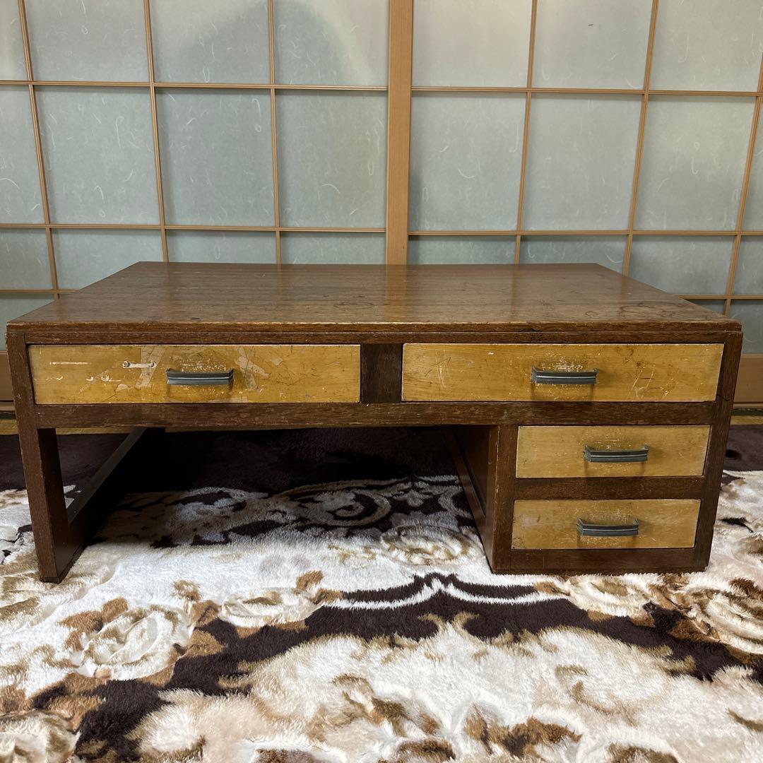 昭和レトロ　当時物　木製文机