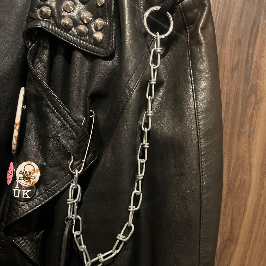 レザーコート　パンク　鋲　スタッズ　UK カスタム　一点物　オリジナル