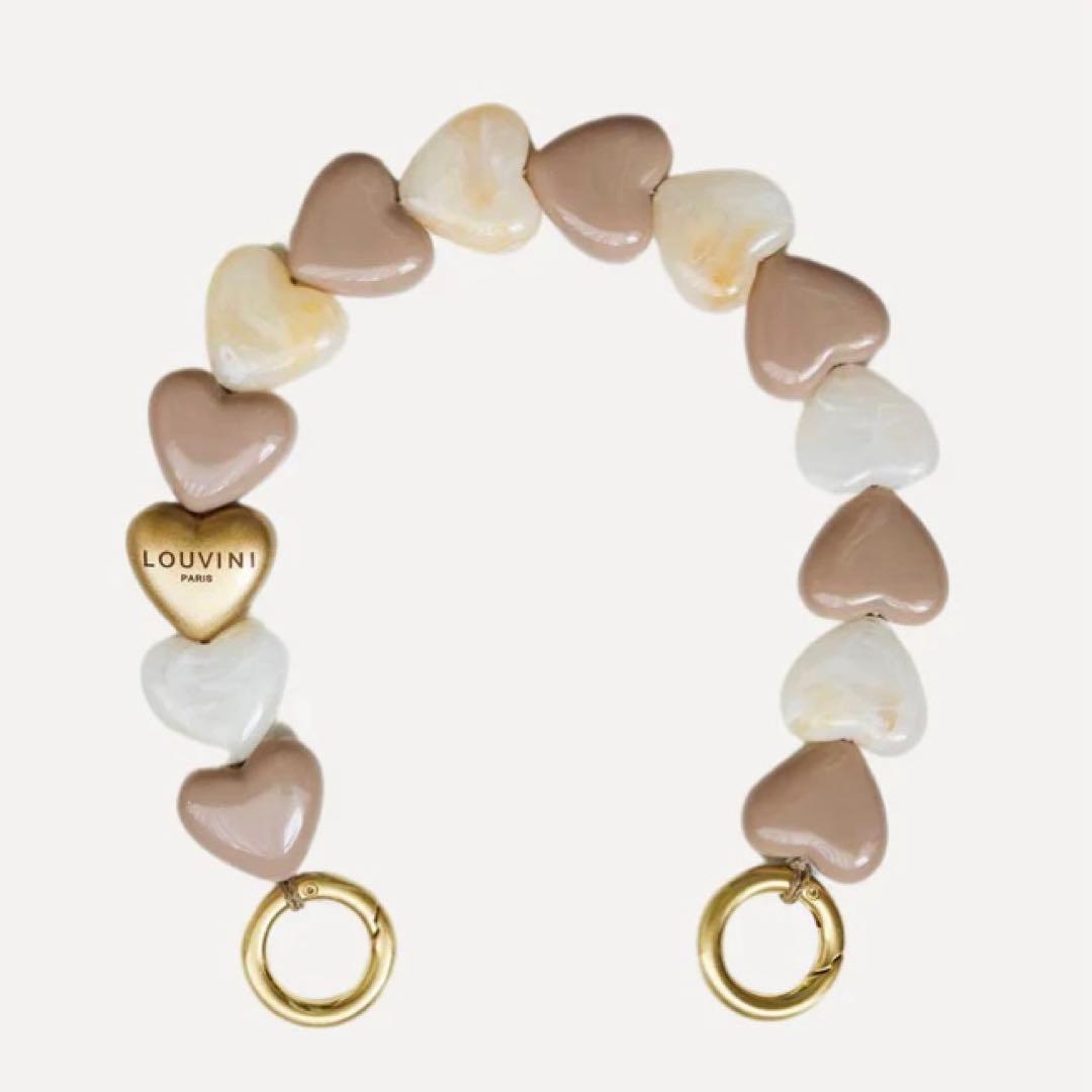 【たむ】ハンドストラップPETIT CUORE　BEIGE-TAUPE