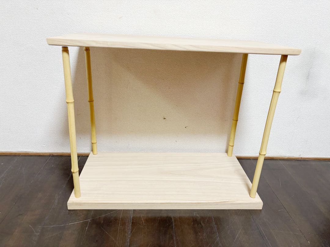 未使用 茶道具 一斎作 竹台子 利休好写し 組み立式 煎茶道具 天然木製 紙箱