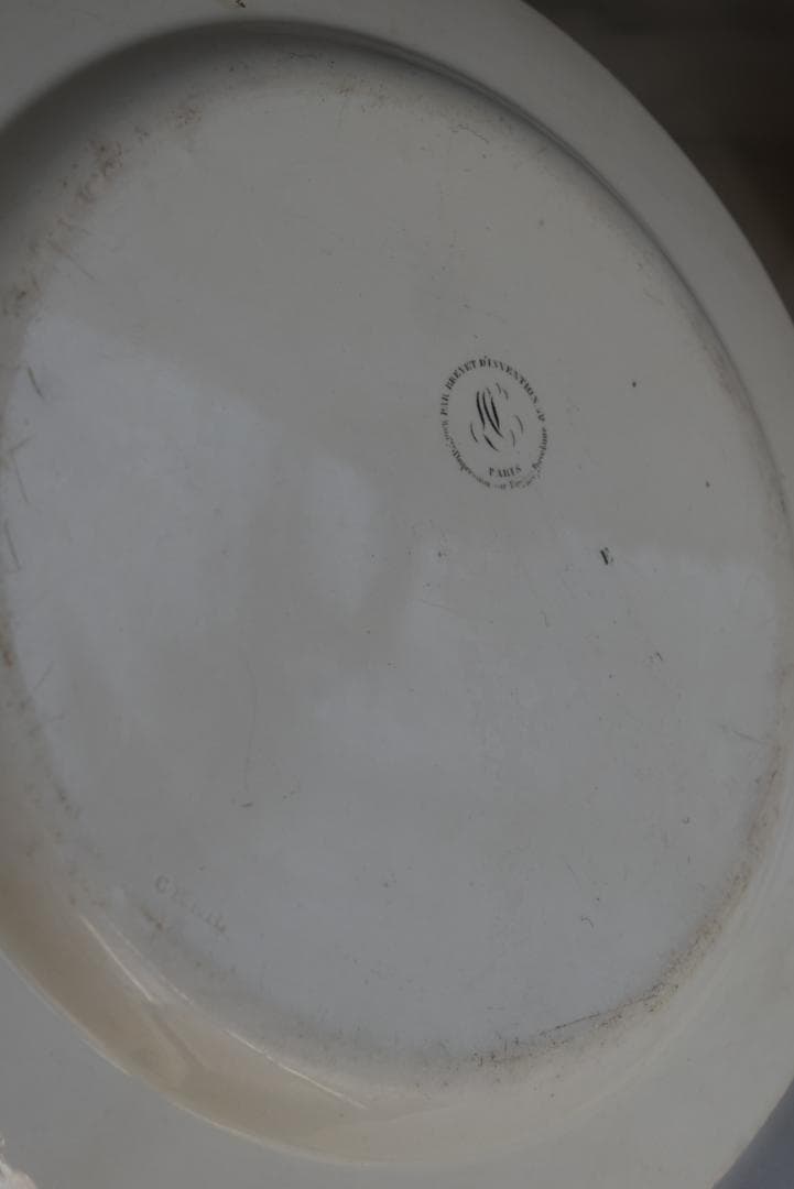 初期クレイユ　ファイアンスフィーヌ　良い風合いの皿　フランスアンティーク