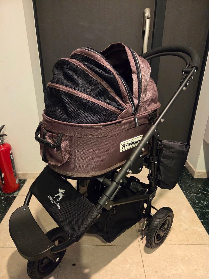 AirBuggy 犬用カート ブラウン メッシュカバー付き