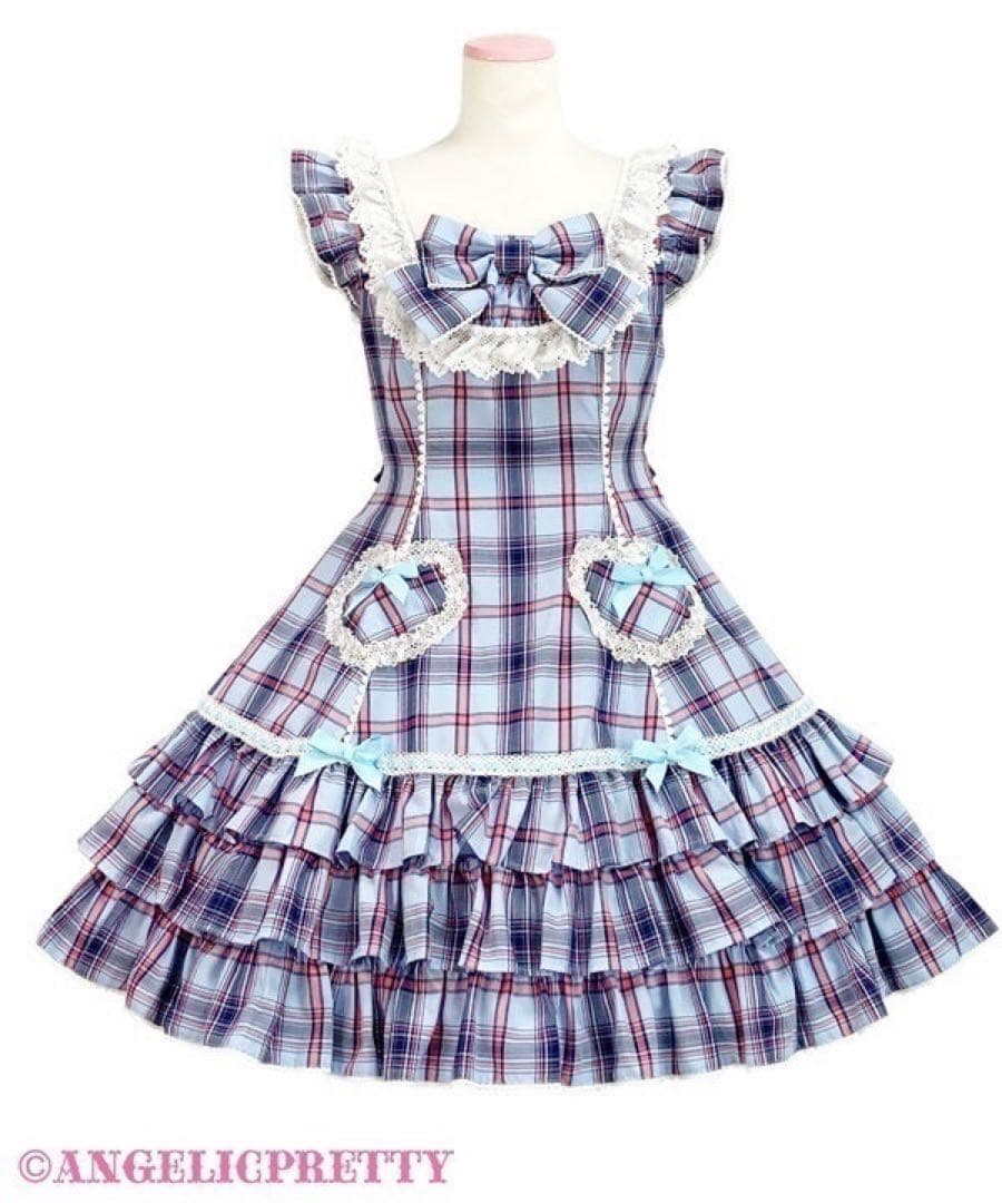 Angelic Pretty Cute Heartジャンパースカート(タータン)