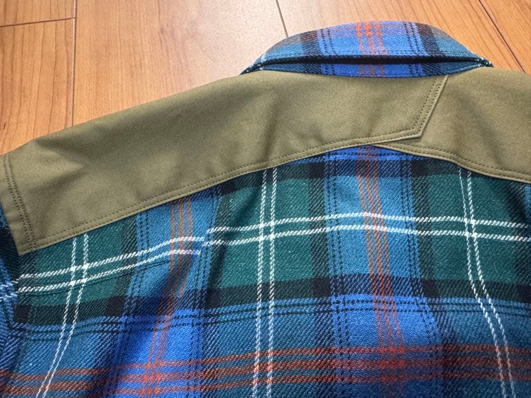 極美品 JUNYA WATANABE MAN 日本製 ウールチェックシャツ S