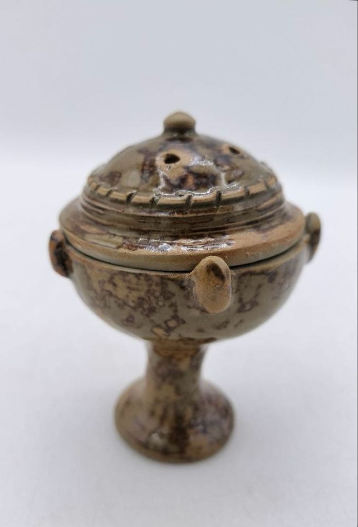 c836 蓋置 火屋香炉 遠州七窯志戸呂焼 白幡鳳悦 木箱 茶道具 古物