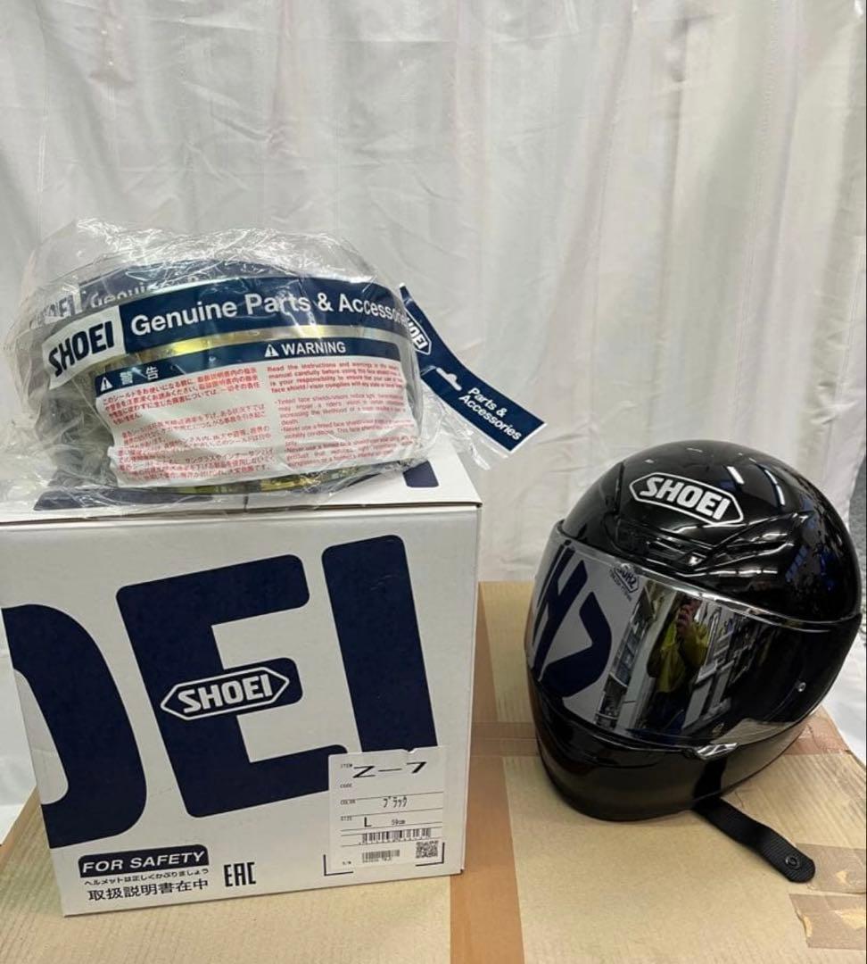 SHOEI Z-7 艶あり黒 Ｌサイズ ゴールド・シルバーミラー付き