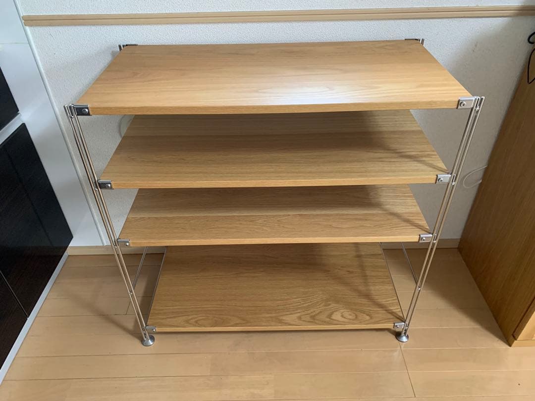 【無印良品】無印ステンレスユニットシェルフ　オーク材棚セット