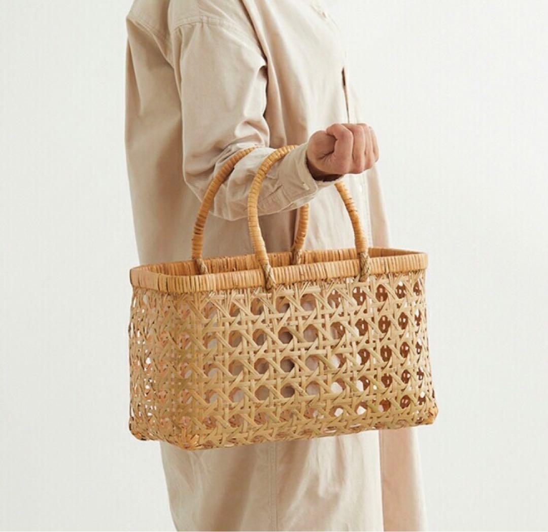 八つ目編み青竹かご　かごバッグ　バスケット