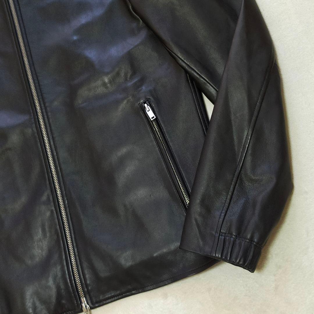 美品　Theory　シングルライダースジャケット　Sサイズ　羊革