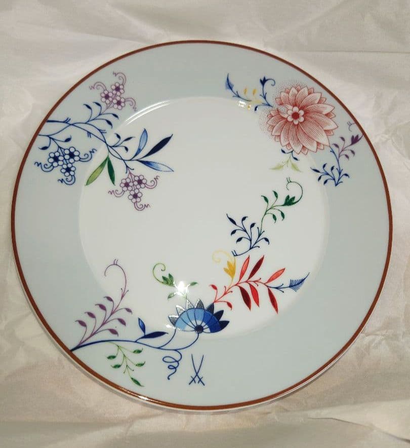 マイセンMEISSENオタフク100周年記念プレートペア お多福 ブルーオニオン