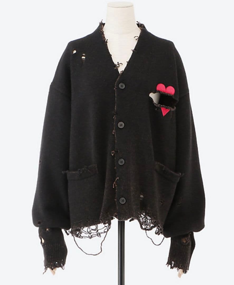 トップス doublet Broken heart cardigan 23AW