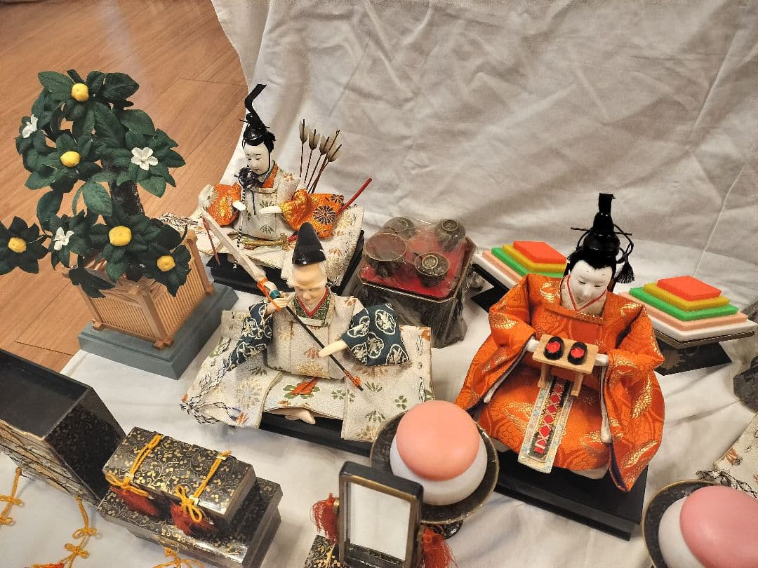 【配送無料】ひな人形　豊龍　桃花雛　七段飾用　昭和