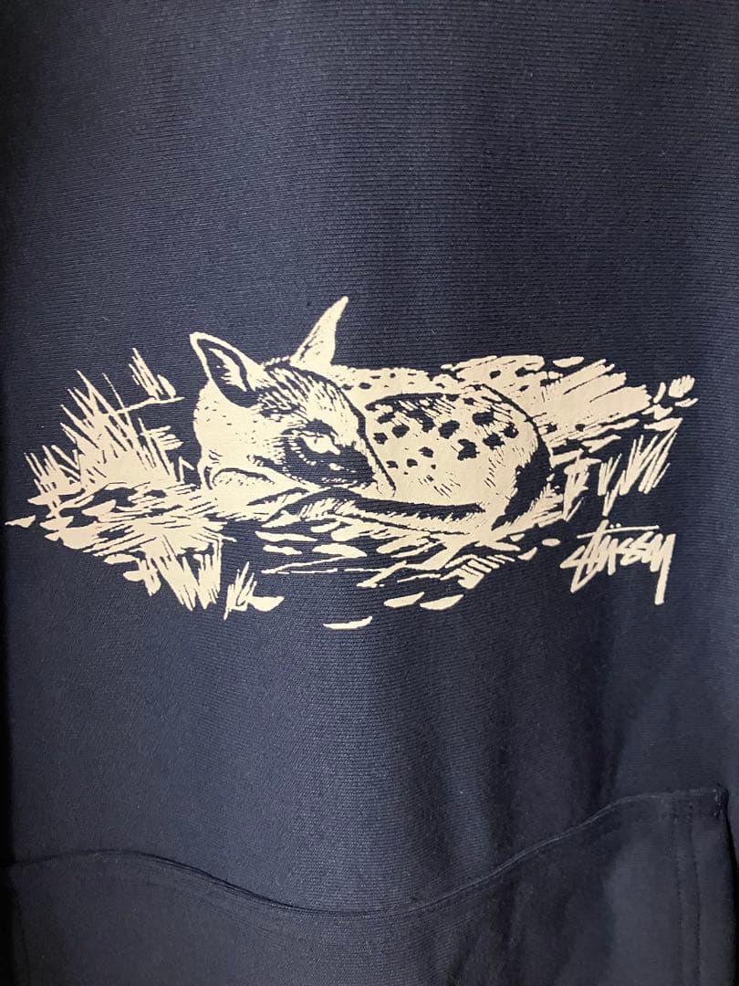 Stussy パーカー　ステューシー　FAWNHOODIE ネイビー Lサイズ