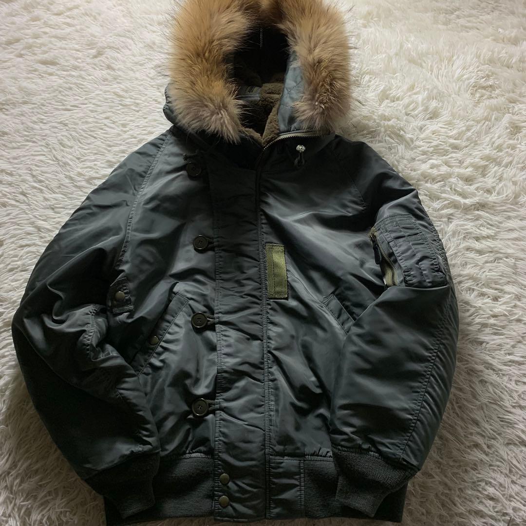 美品■アヴィレックス フライトジャケット N-2B カーキ　ミリタリー　XXL