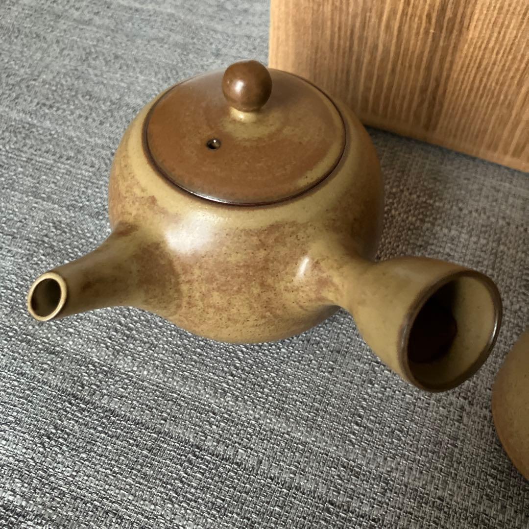 未使用　伊藤赤水　茶器　柿　人間国宝