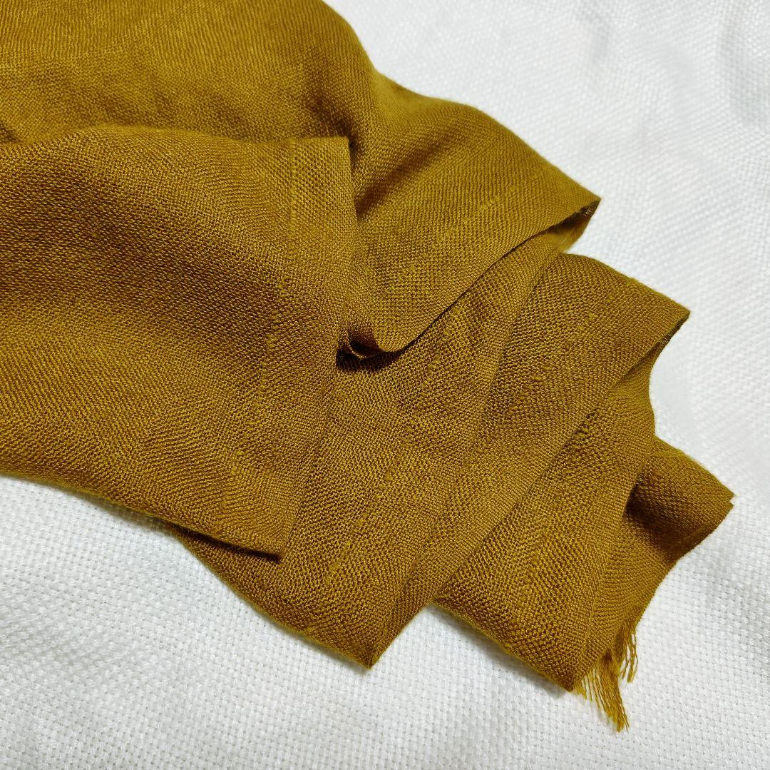 ロロピアーナLoro Pianaカシミヤシルク大判プレーンストールマフラー黄