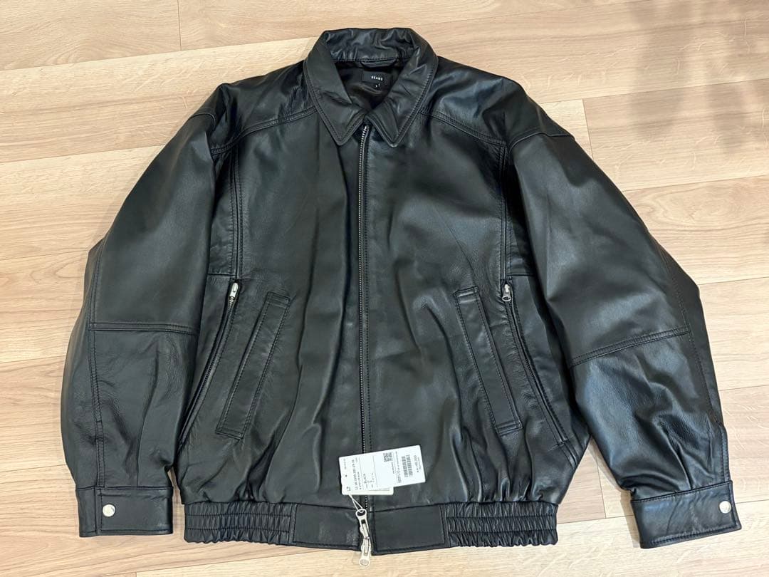 BEAMSワイドフィット 4ポケット レザー ブルゾン レザージャケット
