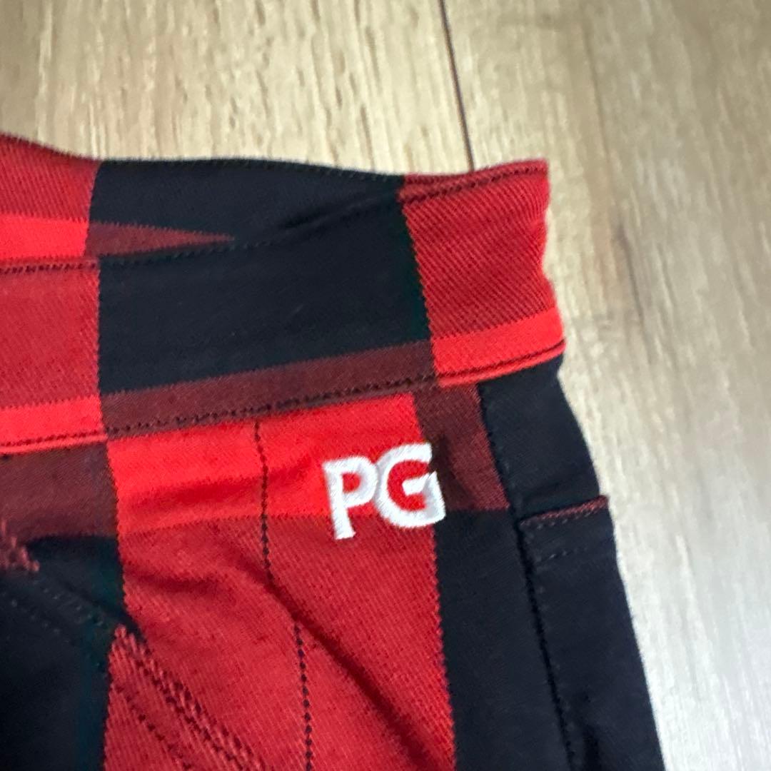 【美品】PEARLY GATES チェックパンツ レッド/ブラック