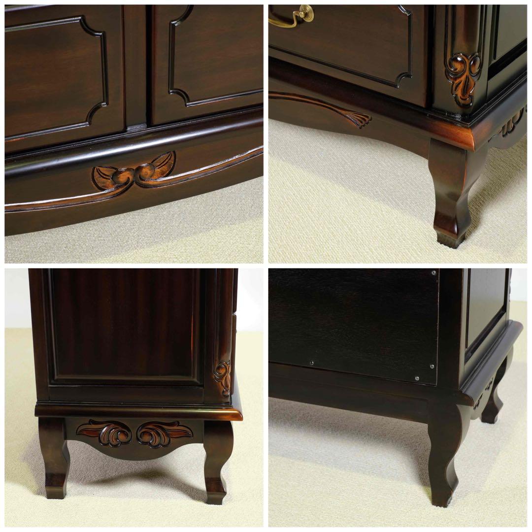 F 新品 アンティーク調 チェスト 110cm タンス リビング収納 衣類収納