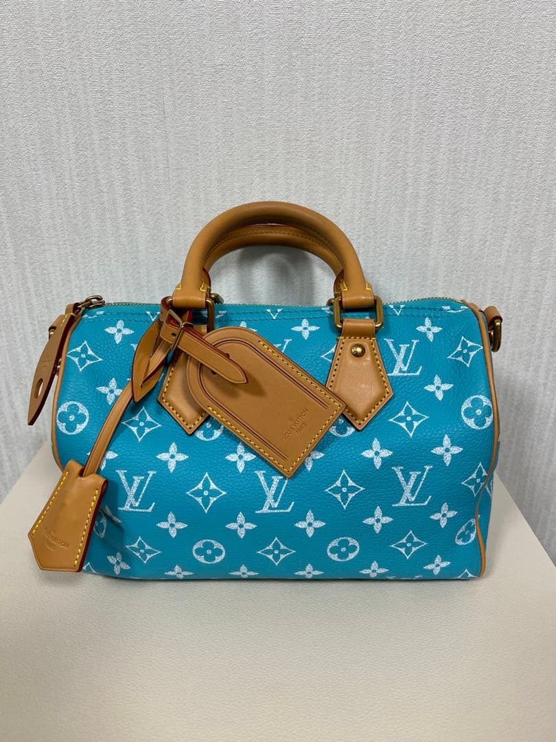ルイヴィトン LV スピーディ P9 バンドリエール 25 ターコイズ 正規品