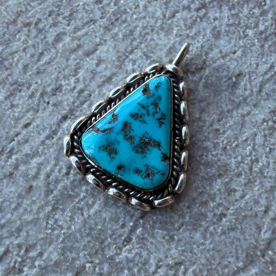 NAVAJO LA ローズ刻印/ターコイズ/ペンダントトップ/SILVER