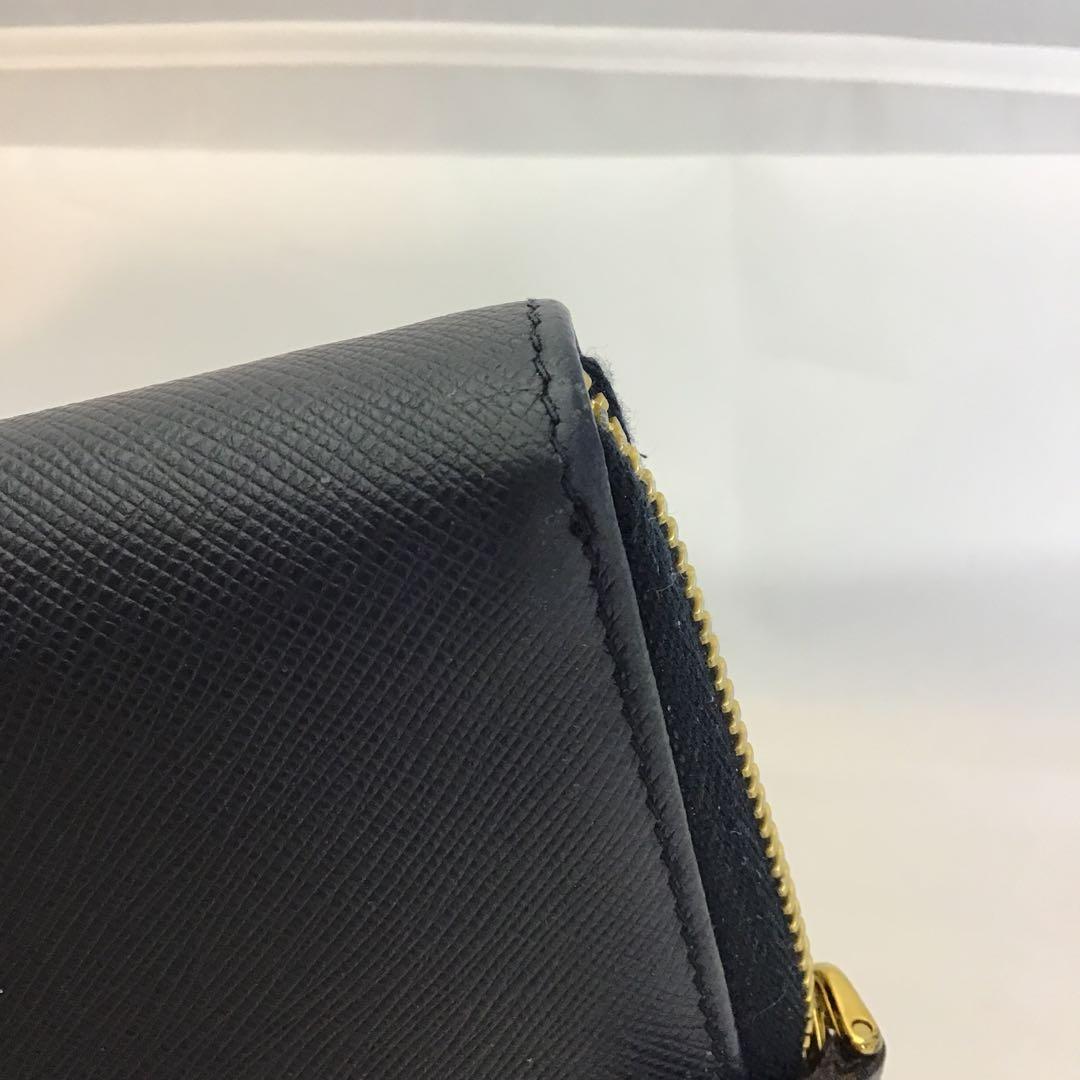 ❣️プラダPRADA❣️ネイビー サフィアーノレザー　ラウンドファスナー長財布