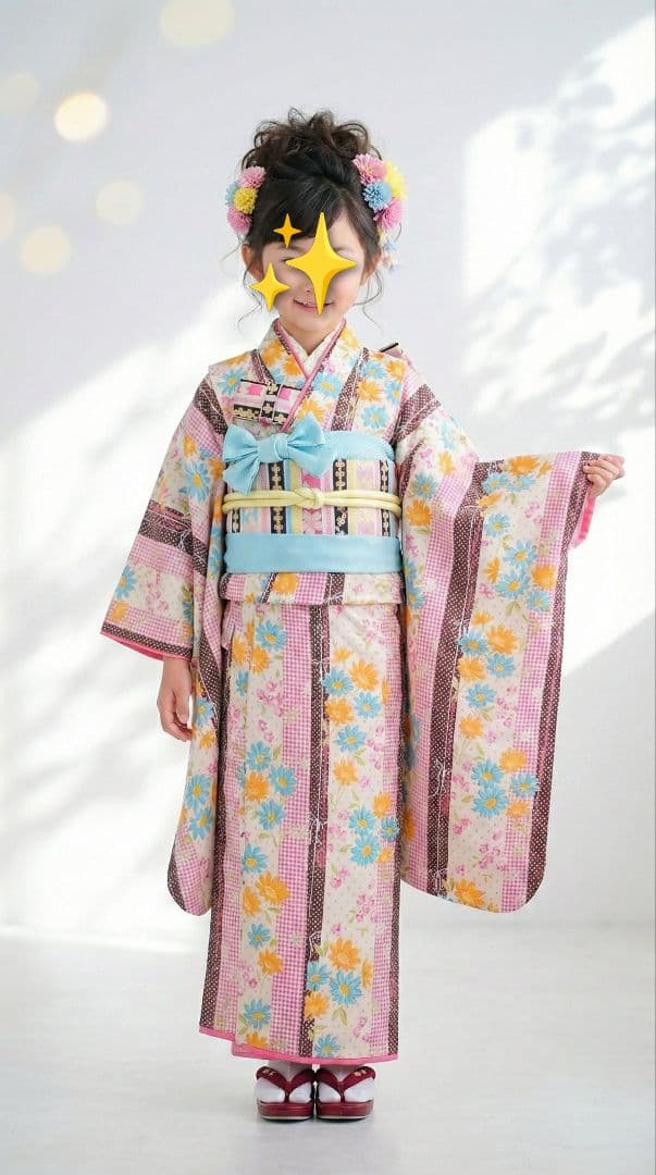 7歳　ぷちぷり・デイジーラバーズ　七五三　お着物フルセット