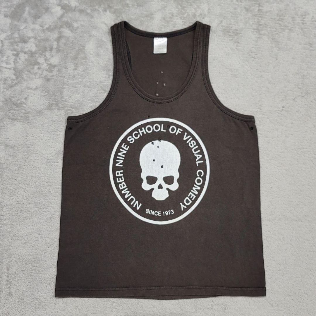 ナンバーナイン　01ss　タイム期　穴空きスカ　ルタンクトップ　2　黒　散弾銃