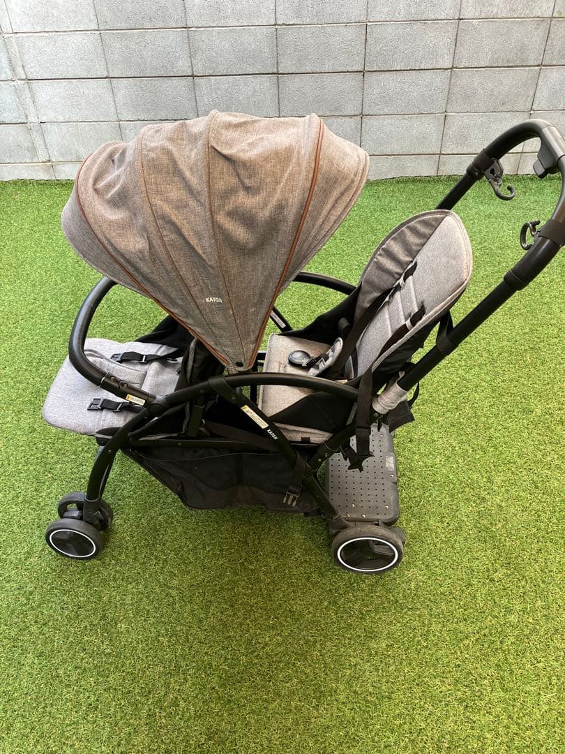 【Sn34 さま専用】KATOJI 2人乗りベビーカー グレー