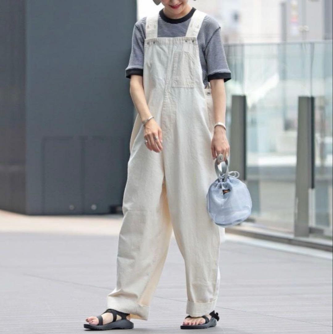 ビームスボーイ　オーバーオール　ホワイト