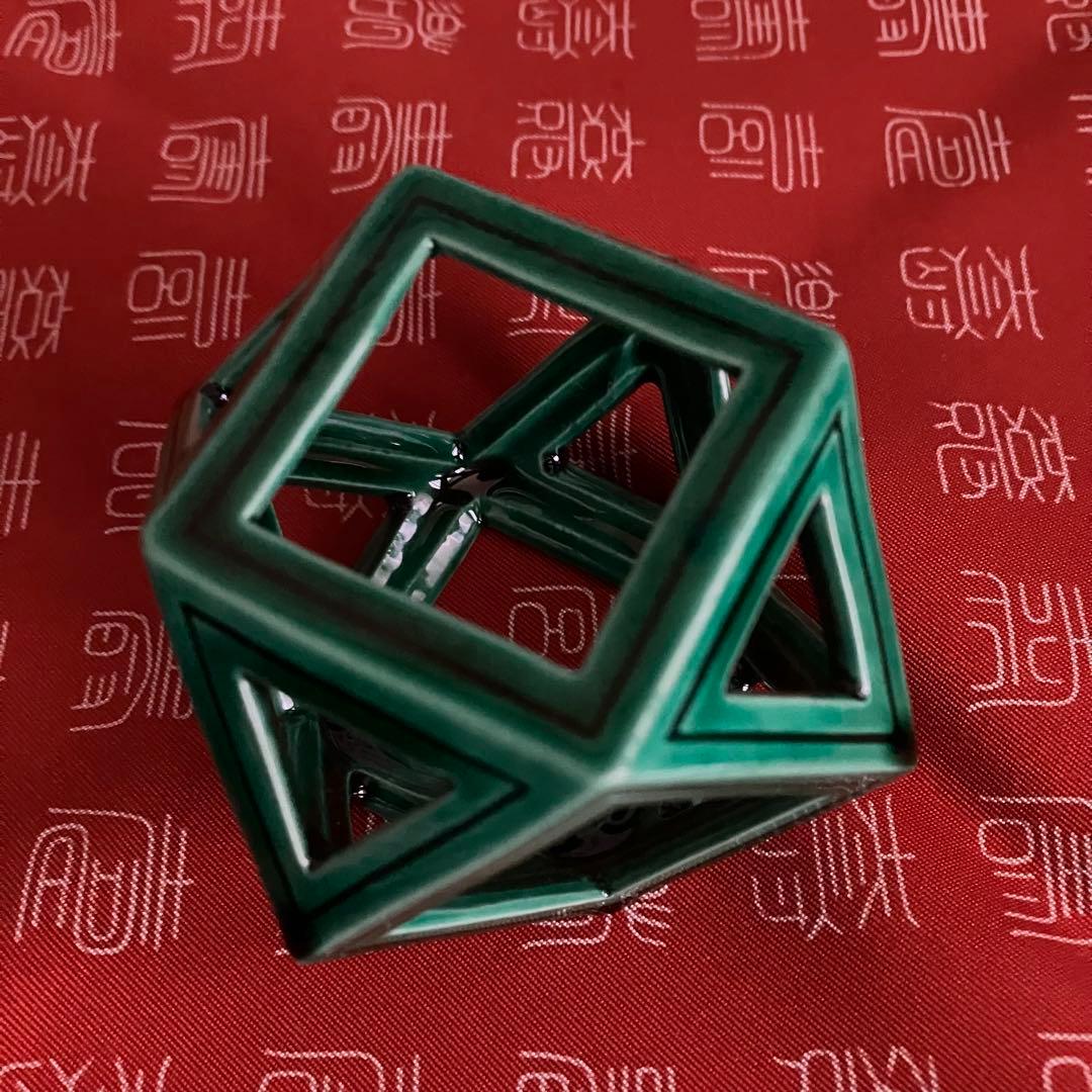 お値下げ 茶道具 中村翠嵐 青交趾切子 蓋置