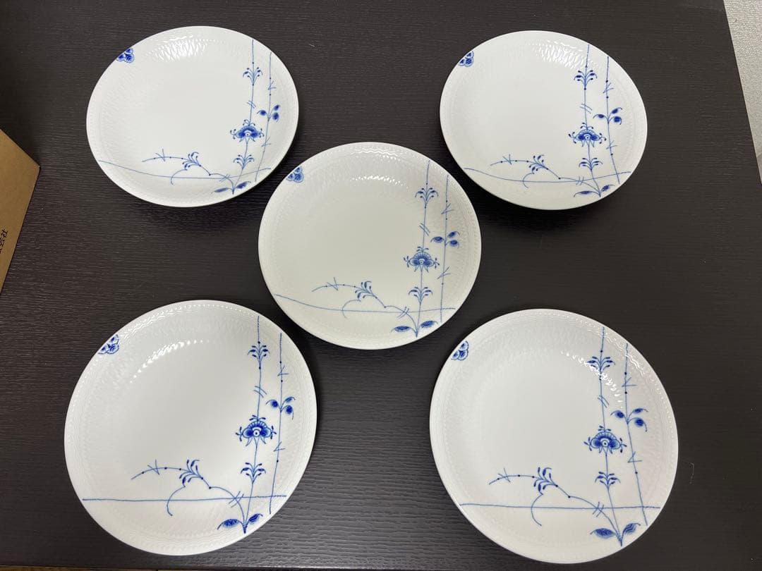★美品未使用★ロイヤルコペンハーゲン ブルーパルメッテ プレート 20cm 5枚