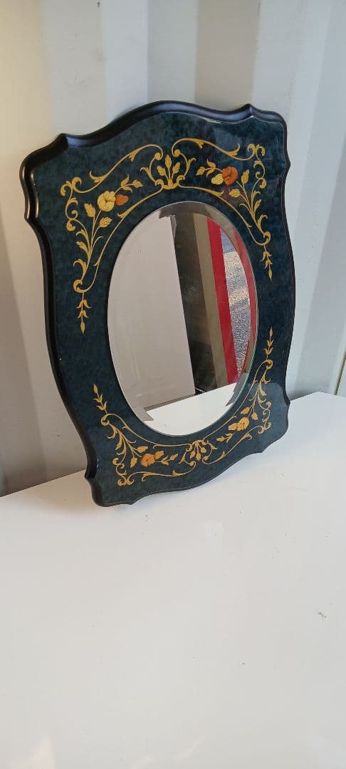 アンティーク　ITALY ドマン 象嵌細工 ウォールミラー