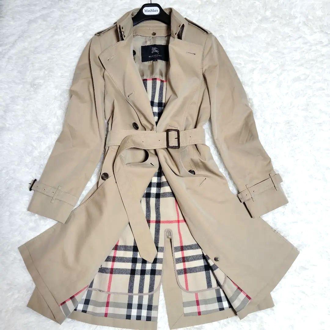 美品 バーバリー トレンチコート ハニーベージュ ライナー メガチェック 38
