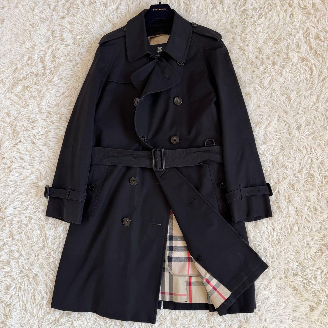 美品　バーバリーロンドン　トレンチコート　ライナー　メガチェック　黒　Lサイズ