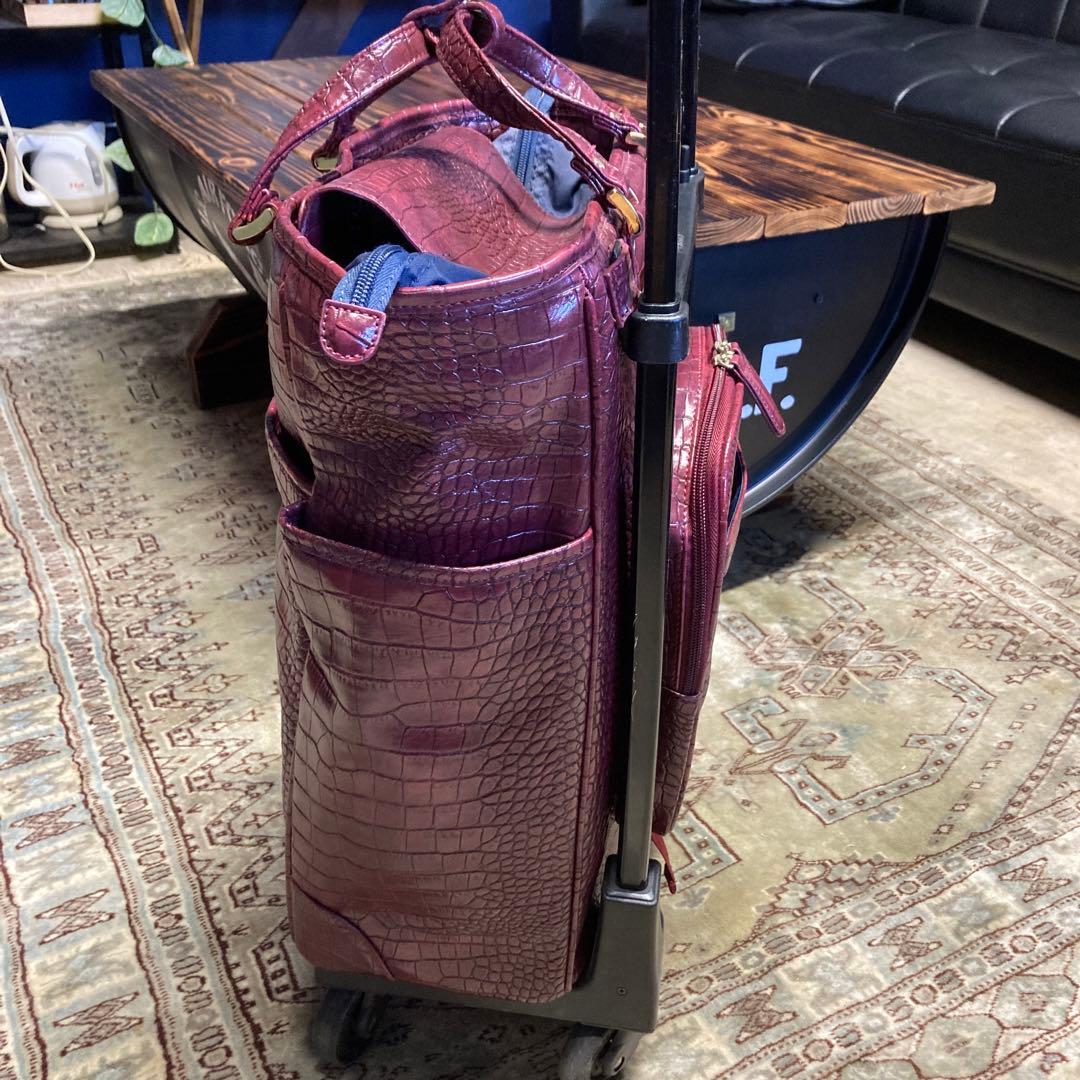 ✳️ SWANY スワニー キャリーバッグ クロコ 型押し 2way レッド